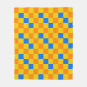 Oranges Gelbes Blaues Karomuster-Design  Fleecedecke (Vorderseite)