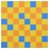 Oranges Gelbes Blaues Karomuster-Design Stoff (Muster)