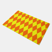 Oranges Gelbes Harlekin-Karuomuster Fußmatte (Schrägansicht)