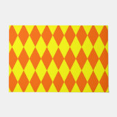 Oranges Gelbes Harlekin-Karuomuster Fußmatte (Vorderseite)