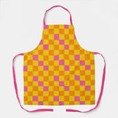 Oranges Gelbes Rosa Kariertes Musterdesign Schürze (Vorderseite)
