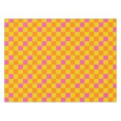 Oranges Gelbes Rosa Kariertes Musterdesign Tischdecke (Vorderseite (Horizontal))