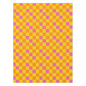 Oranges Gelbes Rosa Kariertes Musterdesign Tischdecke (Vorderseite)