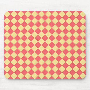 Oranges Gelbes Schachbrett-Diamantmuster Mousepad