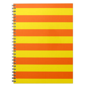 Oranges Gelbes Streifen Design Notizblock