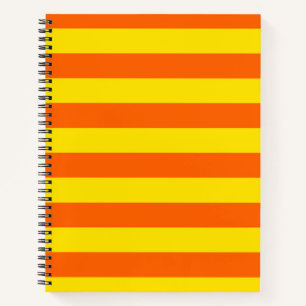 Oranges Gelbes Streifendesign Notizblock