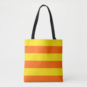 Oranges Gelbes Streifendesign  Tasche