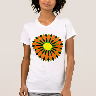 Oranges geometrisches Blumenmandala - Individuell  T-Shirt