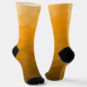 Oranges geometrisches Maschenmuster Monogramm Socken (Gewinkelt)