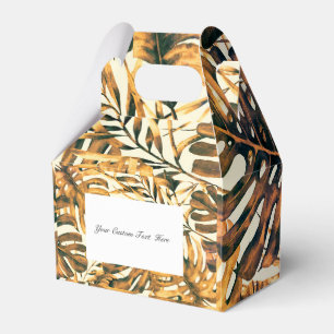 Oranges Gold Tropische Palmenblätter Insel-Hochzei Geschenkschachtel