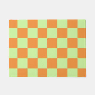 Oranges grünes Zitrus Karo Gingham-Muster Fußmatte