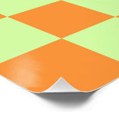 Oranges grünes Zitrus Karo Gingham-Muster Poster (Ecke)