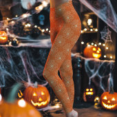 Oranges Halloween-Spinnennetz-Muster Leggings
