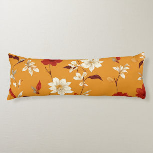 Oranges Herbst Boho Vintage Blumenmuster Seitenschläferkissen