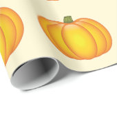 Oranges Herbst-Kürbismuster Geschenkpapier (Rolleneckpunkt)