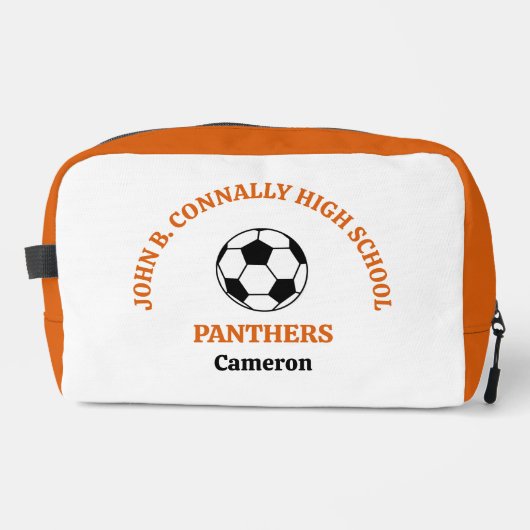 Oranges High-School-Fußballteam Personalisiert Waschbeutel (Vorderseite)