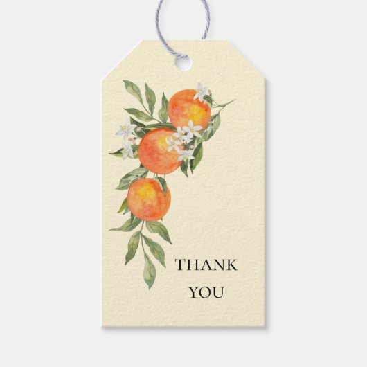 Oranges Hochzeitsbrause-Geschenkanhänger Geschenkanhänger (Vorderseite)