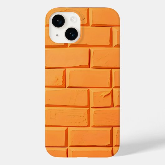 Oranges Hülle mit Ziegelmuster für iPhone im mutig (Rückseite)
