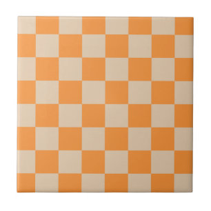 Oranges Karo-Gingham-Muster Fliese