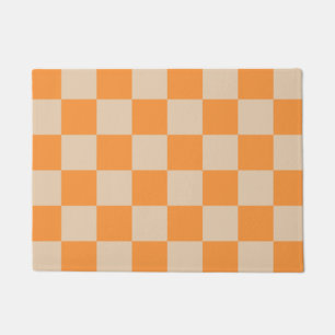 Oranges Karo-Gingham-Muster Fußmatte