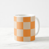 Oranges Karo-Gingham-Muster Kaffeetasse (VorderseiteRechts)