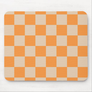 Oranges Karo-Gingham-Muster Mousepad