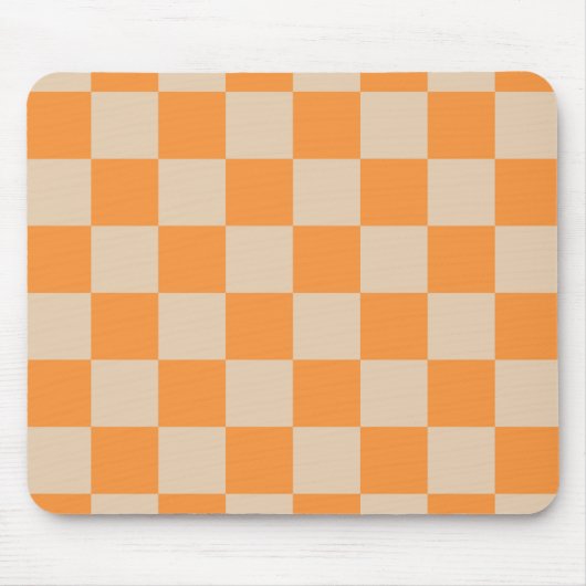 Oranges Karo-Gingham-Muster Mousepad (Vorne)