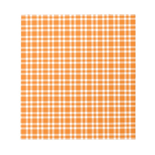 Oranges Karo-Muster in Weiß Notizblock (Vorderseite)