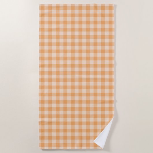 Oranges Karomuster Strandtuch (Vorderseite)