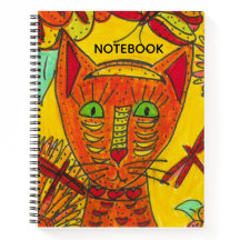 Oranges Katzen Notizbuch