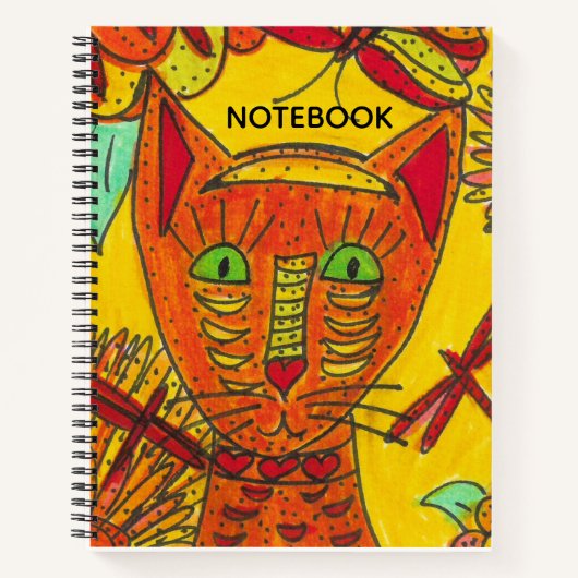 Oranges Katzen Notizbuch (Vorderseite)