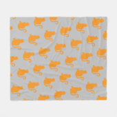 Oranges Katzenmuster Fleecedecke (Vorderseite (Horizontal))