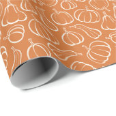 Oranges Kürbismuster Herbst Herbstparty Halloween- Geschenkpapier (Rolleneckpunkt)