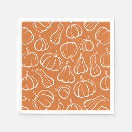 Oranges Kürbismuster Herbst Herbstparty Halloween- Serviette