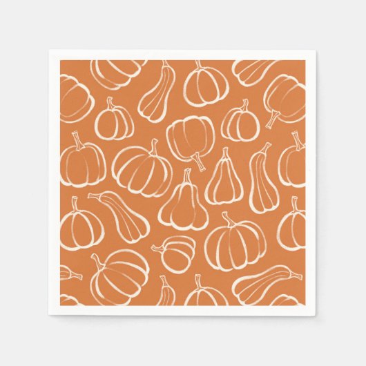 Oranges Kürbismuster Herbst Herbstparty Halloween- Serviette (Vorderseite)