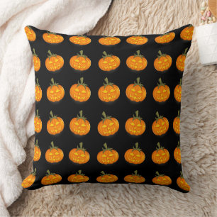 Oranges Kürbismuster-Kissen Kissen