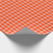 Oranges Licht Rosa Gingham Helle Fröhliche Kontrol Geschenkpapier (Ecke)