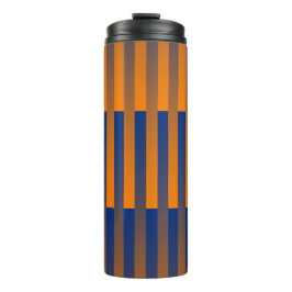 Oranges Lila Streifenmuster Thermosbecher