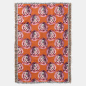 Oranges Löwenkopf-Tiermuster-Design Decke (Vorderseite Vertikal)