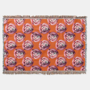 Oranges Löwenkopf-Tiermuster-Design Decke