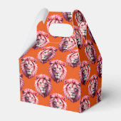 Oranges Löwenkopf-Tiermuster-Design Geschenkschachtel (Rückseite)