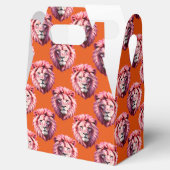 Oranges Löwenkopf-Tiermuster-Design Geschenkschachtel (Geöffnet)