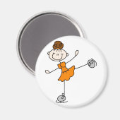 Oranges Mädchen Skater Magnet (Vorderseite/Rückseite)