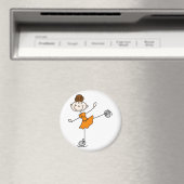 Oranges Mädchen Skater Magnet (In Situ (Geschirrspüler))