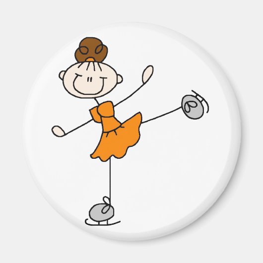 Oranges Mädchen Skater Magnet (Vorne)