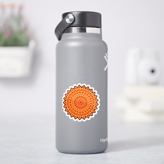 Oranges Mandala Aufkleber (HydroFlask)