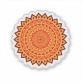 Oranges Mandala Aufkleber (Vorderseite)