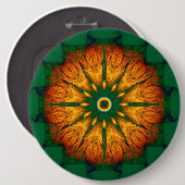 Oranges Mandala Button (Vorne & Hinten)