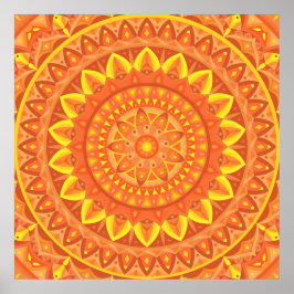 Oranges Mandala Kreatives Boho Lebhaft Energetisch Poster