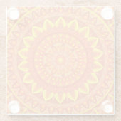 Oranges Mandala-Warm-Boho-Muster Lebendiges Design Glasuntersetzer (Rückseite)